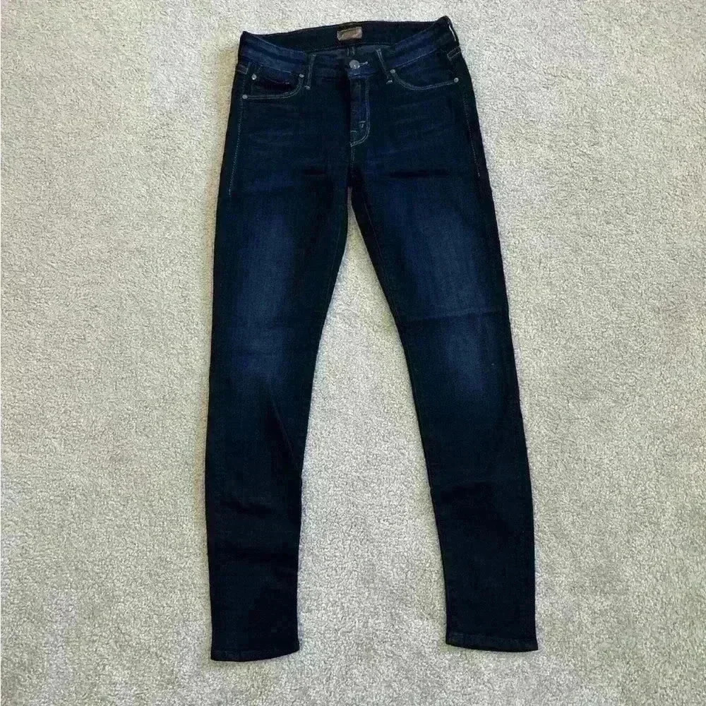 Mother denim the looker coffee tea or me dark blue almost black jeans in size 27